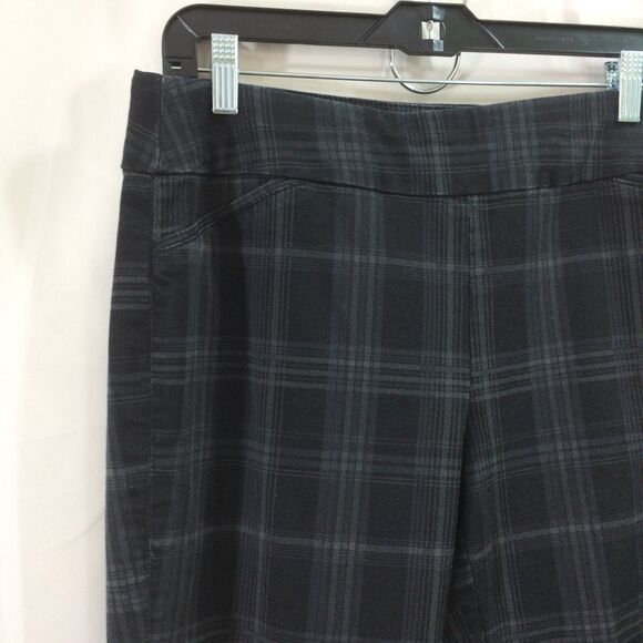 Croft & Barrow Effortless Stretch Pants Brown Plaid Pull-On 55% Cotton Size 16 - Picture 3 of 4